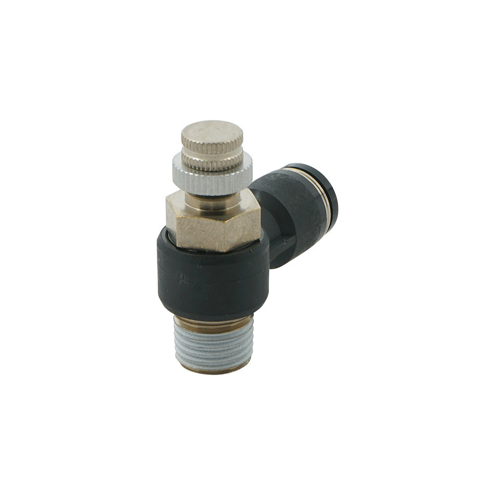 8mm - R3/8" Elbow Pneumatic Needle Valve