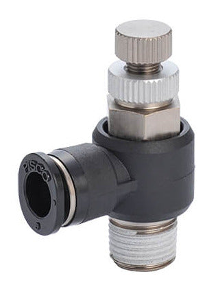 5/16" - R1/4" Meter-In Elbow Flow Control Valve