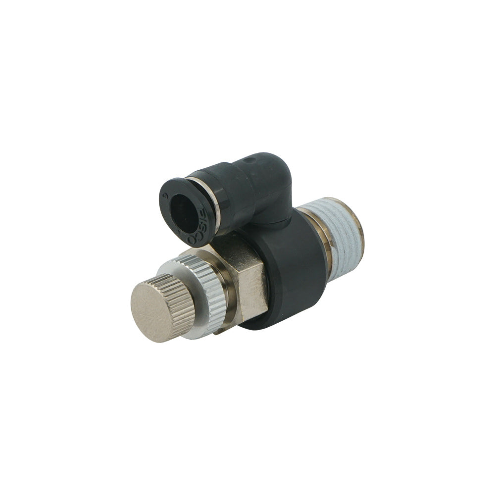 10mm - R1/4" Meter-In Rotatable Flow Control Valve
