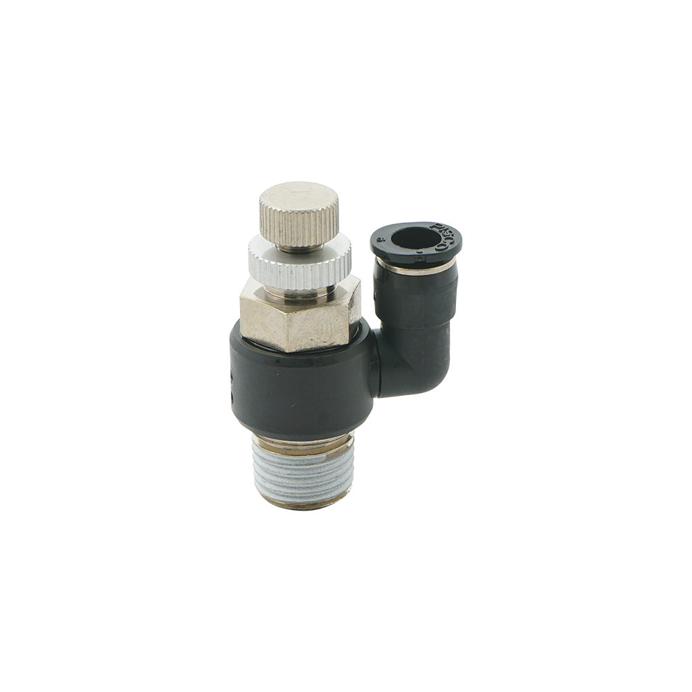 R3/8" - 10mm Meter-Out Rotatable Flow Control Valve