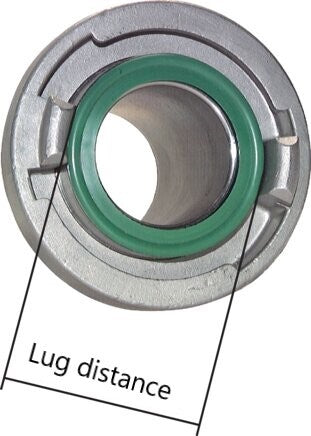 52-C (66 mm) Aluminium-Storz-Kupplung 32 mm Schlauchsäule drehbar