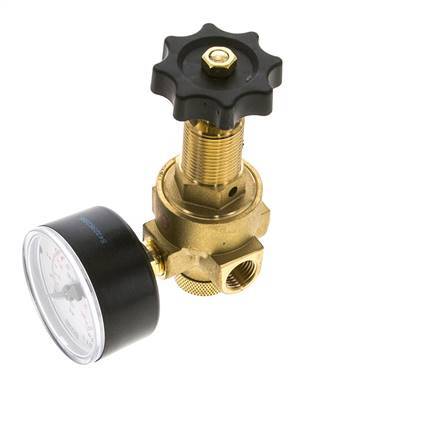 Wasser- und Luftdruckminderer Messing G1/4'' 2,5 l/min 0,5-6 bar/7-87psi