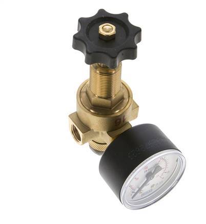 Wasser- und Luftdruckminderer Messing G1/4'' 2,5 l/min 0,5-16 bar/7-232psi