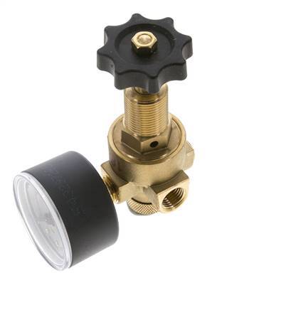 Wasser- und Luftdruckminderer Messing G1/4'' 2,5 l/min 0,5-25 bar/7-362psi