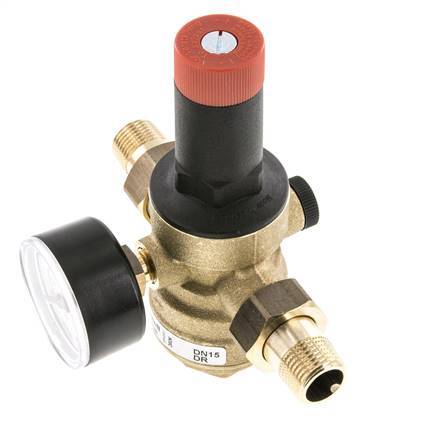 Filter Pressure Reducer Brass R1/2'' 40 l/min 1.5-12 bar/22-174psi Drinking Water