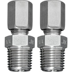 Rohrverbinder Edelstahl-Rohr 6 mm zu G 1/4'' Außengewinde [2 Stück]