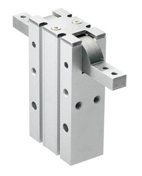 D20 mm 2-Backen 180 Grad abgewinkelt Doppeltwirkende pneumatische Greifer Standard Durchgangsbacken