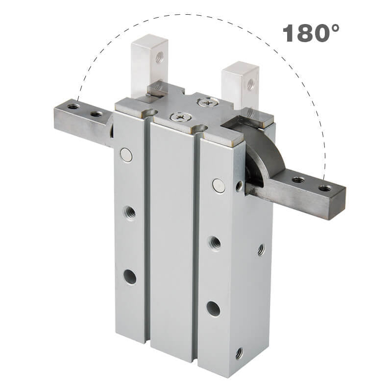 D10 mm 2-Jaw 180 deg Angular Double Acting Pneumatic Gripper Standard Jaws