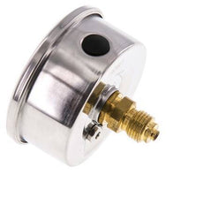 -1..0.6 Bar (-15..9 psi) Glyzerin-Manometer Rückseite Edelstahl/Messing 63 mm Klasse 1.6