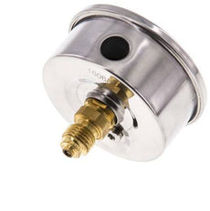 -1..0.6 Bar (-15..9 psi) Glyzerin-Manometer Rückseite Edelstahl/Messing 63 mm Klasse 1.6