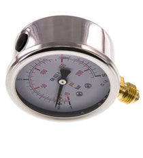 -1..15 Bar (-15..218 psi) Glyzerin-Manometer Unten Edelstahl/Messing 63 mm Klasse 1.6