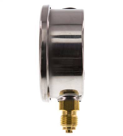 -1..15 Bar (-15..218 psi) Glyzerin-Manometer Unten Edelstahl/Messing 63 mm Klasse 1.6