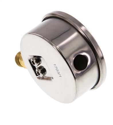 -1..15 Bar (-15..218 psi) Glyzerin-Manometer Unten Edelstahl/Messing 63 mm Klasse 1.6