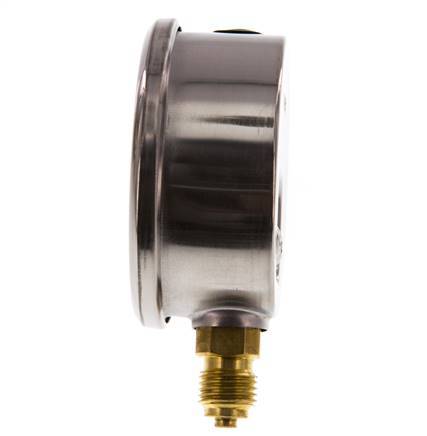 -1..1.5 Bar (-15..22 psi) Glyzerin-Manometer Unten Edelstahl/Messing 63 mm Klasse 1.6