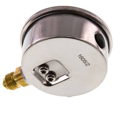 -1..1.5 Bar (-15..22 psi) Glyzerin-Manometer Unten Edelstahl/Messing 63 mm Klasse 1.6
