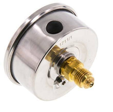 -1..3 Bar (-15..44 psi) Glycerin Pressure Gauge Rear Stainless steel/Brass 63 mm Class 1.6