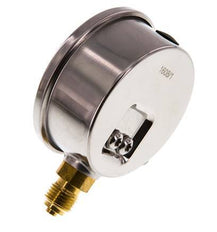 -1..3 Bar (-15..44 psi) Glyzerin-Manometer Unten Edelstahl/Messing 63 mm Klasse 1.6