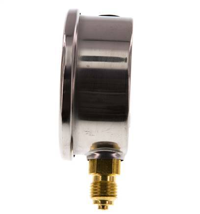 -1..5 Bar (-15..73 psi) Glyzerin-Manometer Unten Edelstahl/Messing 63 mm Klasse 1.6