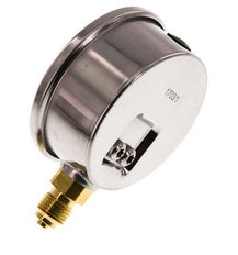 -1..5 Bar (-15..73 psi) Glyzerin-Manometer Unten Edelstahl/Messing 63 mm Klasse 1.6