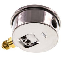 -1..5 Bar (-15..73 psi) Glyzerin-Manometer Unten Edelstahl/Messing 63 mm Klasse 1.6