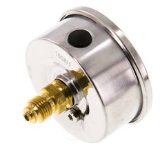 -1..9 Bar (-15..131 psi) Glycerin Pressure Gauge Rear Stainless steel/Brass 63 mm Class 1.6