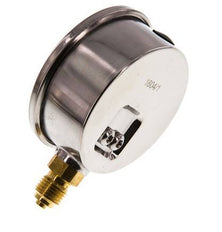 -1..9 Bar (-15..131 psi) Glyzerin-Manometer Unten Edelstahl/Messing 63 mm Klasse 1.6