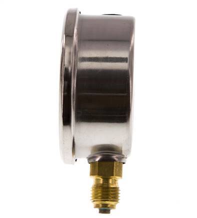 0..0.6 Bar (0..9 psi) Glyzerin-Manometer unten Edelstahl/Messing 63 mm Klasse 1.6