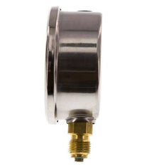 0..0.6 Bar (0..9 psi) Glyzerin-Manometer unten Edelstahl/Messing 63 mm Klasse 1.6