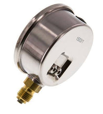 0..0.6 Bar (0..9 psi) Glyzerin-Manometer unten Edelstahl/Messing 63 mm Klasse 1.6