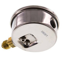 0..0.6 Bar (0..9 psi) Glyzerin-Manometer unten Edelstahl/Messing 63 mm Klasse 1.6