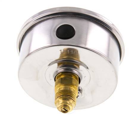 0..1 Bar (0..15 psi) Glycerin Pressure Gauge Rear Stainless steel/Brass 63 mm Class 1.6