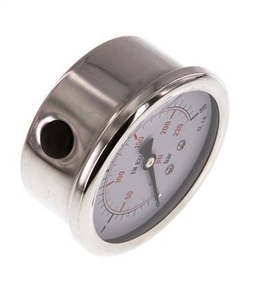 0..16 Bar (0..232 psi) Glyzerin-Manometer Unten Edelstahl/Messing 63 mm Klasse 1.6