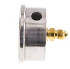 0..250 Bar (0..3626 psi) Glycerin Pressure Gauge Rear Stainless steel/Brass 63 mm Class 1.6