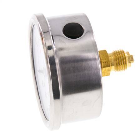 0..2.5 Bar (0..36 psi) Glyzerin-Manometer Rückseite Edelstahl/Messing 63 mm Klasse 1.6