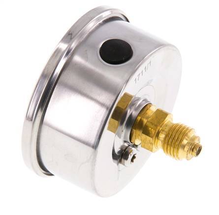 0..2.5 Bar (0..36 psi) Glyzerin-Manometer Rückseite Edelstahl/Messing 63 mm Klasse 1.6