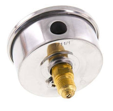 0..2.5 Bar (0..36 psi) Glyzerin-Manometer Rückseite Edelstahl/Messing 63 mm Klasse 1.6