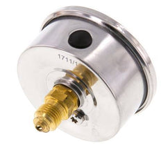 0..2.5 Bar (0..36 psi) Glyzerin-Manometer Rückseite Edelstahl/Messing 63 mm Klasse 1.6