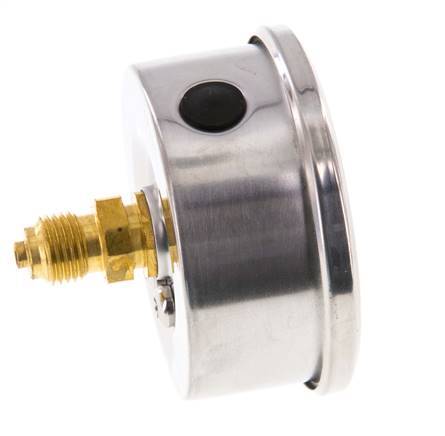 0..2.5 Bar (0..36 psi) Glyzerin-Manometer Rückseite Edelstahl/Messing 63 mm Klasse 1.6