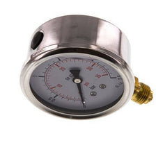 0..2,5 Bar (0..36 psi) Glyzerin-Manometer unten Edelstahl/Messing 63 mm Klasse 1.6