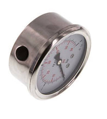 0..4 Bar (0..58 psi) Glyzerin-Manometer Unten Edelstahl/Messing 63 mm Klasse 1.6