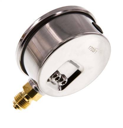 0..60 Bar (0..870 psi) Glyzerin-Manometer Unten Edelstahl/Messing 63 mm Klasse 1.6