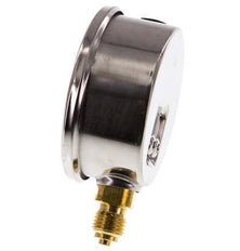 0..60 Bar (0..870 psi) Glyzerin-Manometer Unten Edelstahl/Messing 63 mm Klasse 1.6