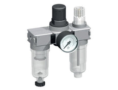 FRL 3-Teilig G1/4'' 750l/min 0.2-6.0bar/3-87psi Semi-Auto 40 mm Manometer Polycarbonat Multifix 0