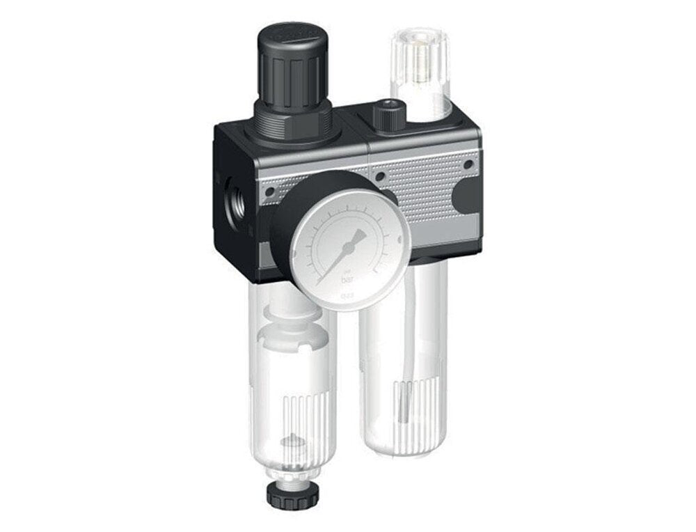 FRL 2-Part G3/8'' 1200 l/min 0.1-3.0bar/1-44psi Semi-Auto Polycarbonate Multifix 1