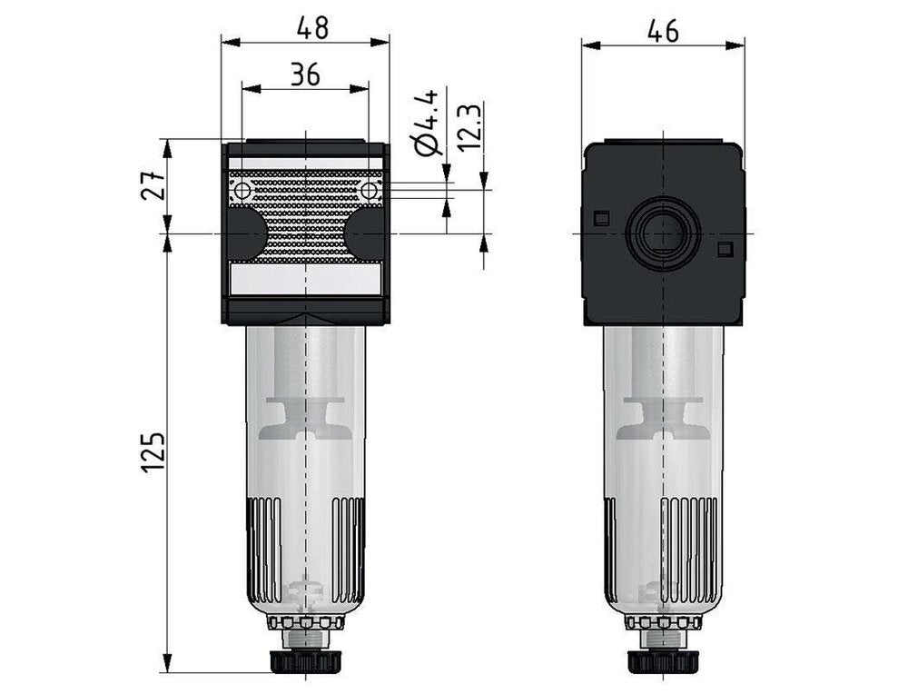 Filter 5microns G3/8'' 2000l/min Halbautomatischer Schutzkäfig aus Polycarbonat Multifix 1