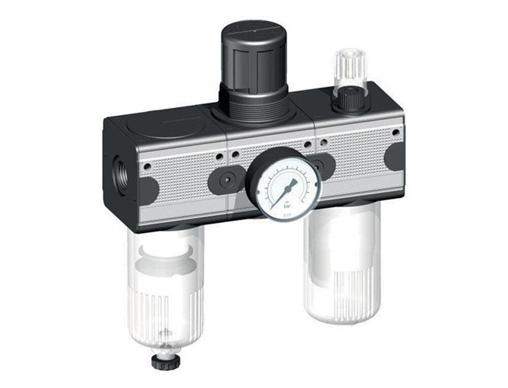 FRL 3-Part G1/2'' 5800 l/min 0.5-10.0bar/7-145psi Auto Polycarbonate Multifix 2