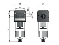 Filter 5microns G3/4'' 5850l/min Semi-Auto Metal Multifix 2
