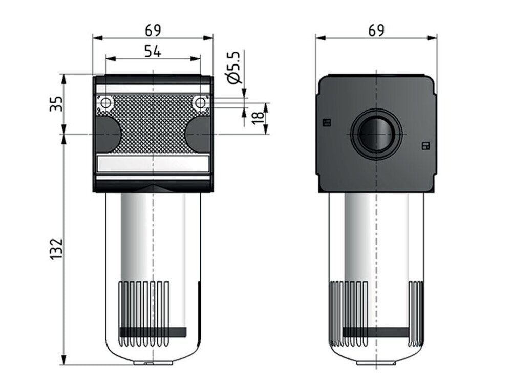 Filter 0.3microns G3/4'' 1500l/min Ohne Entwässerung Vakuum Schutzkäfig Kunststoff Multifix 2