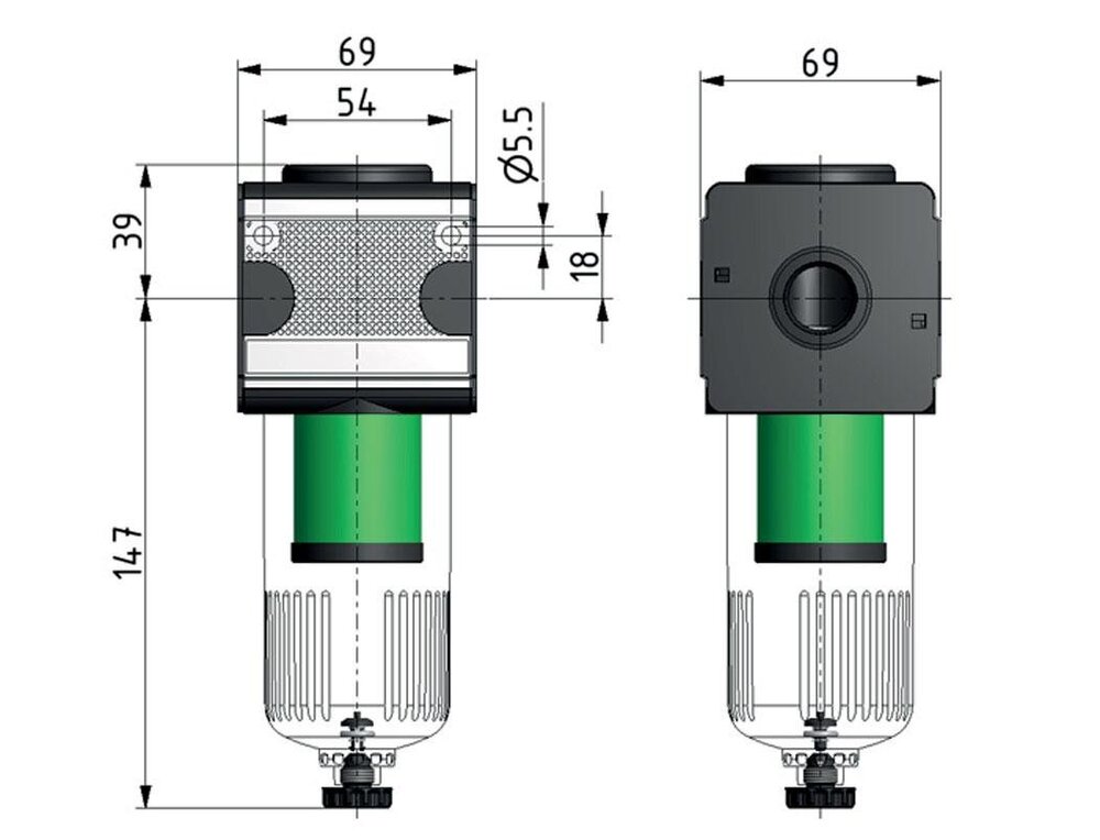 Microfilter 0.01microns G1/2'' 720l/min Auto Metal Multifix 2