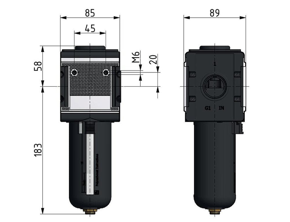 Aktivkohlefilter G1'' 3000l/min Semi-Auto Metal Multifix 4
